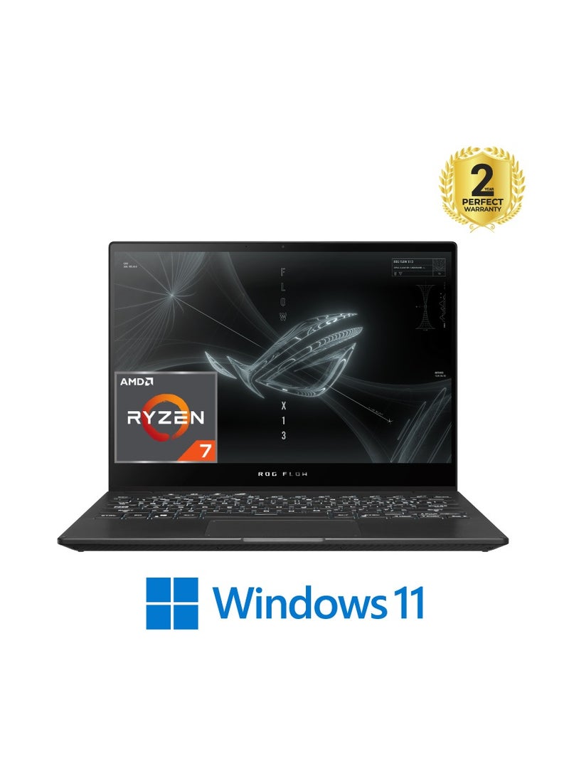 ASUS - Asus ROG Flow X13 GV301RE-LJ118W Gaming Laptop 13.4 inch WUXGA 120Hz AMD R7-6800HS 16GB RAM 512GB SSD RTX 3050 Ti 4GB Black Win11 English/Arabic Black - Image 1