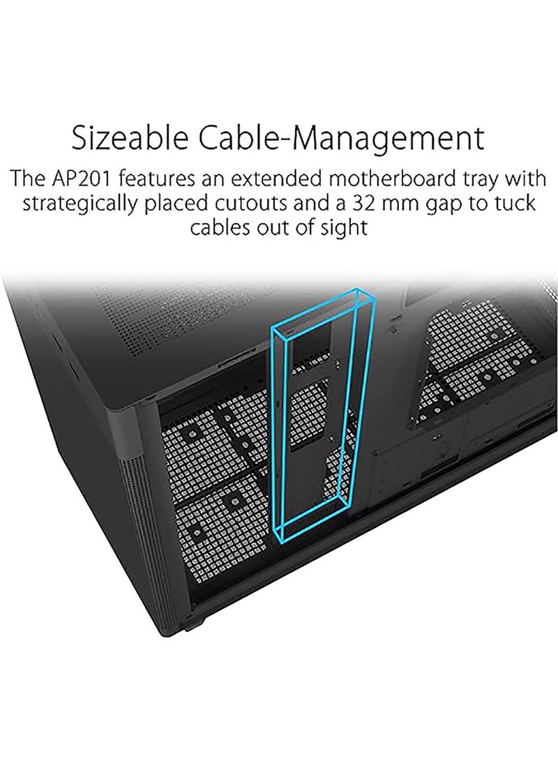 ASUS AP201 PRIME CASE TG Mini Tower Black - Image 5