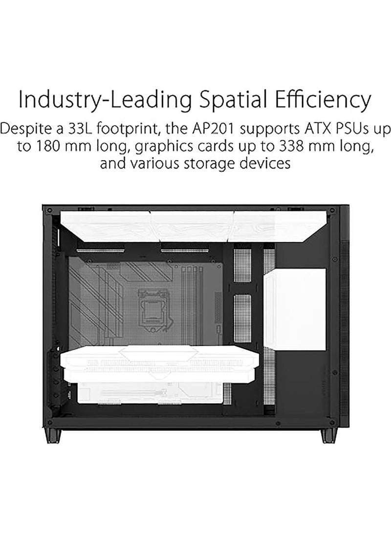 ASUS AP201 PRIME CASE TG Mini Tower Black - Image 2