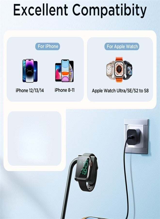 JOYROOM - JOYROOM JR-WQN05 2-in-1 Magnetic Wireless Charger 15W Folding Charging Station Stand for iPhone / iWatch - Image 1
