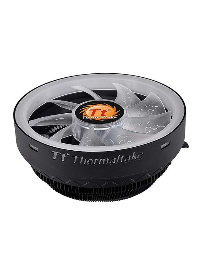 Thermaltake - CL-P064-AL12SW-A UX100 5V Motherboard ARGB Sync 16.8 Million Colors 15 Addressable LED Intel/AMD Universal Socket Hydraulic Bearing 65W CPU Cooler Black - Image 1