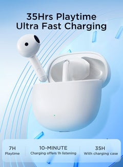 JOYROOM JR-FB1 In-Ear True Wireless Bluetooth 5.3 Headphones Dns Call Noise Reduction 65ms Low Latency Fast Charging IP54 Waterproof With Charging Box And Protective Cover White  - Image 3