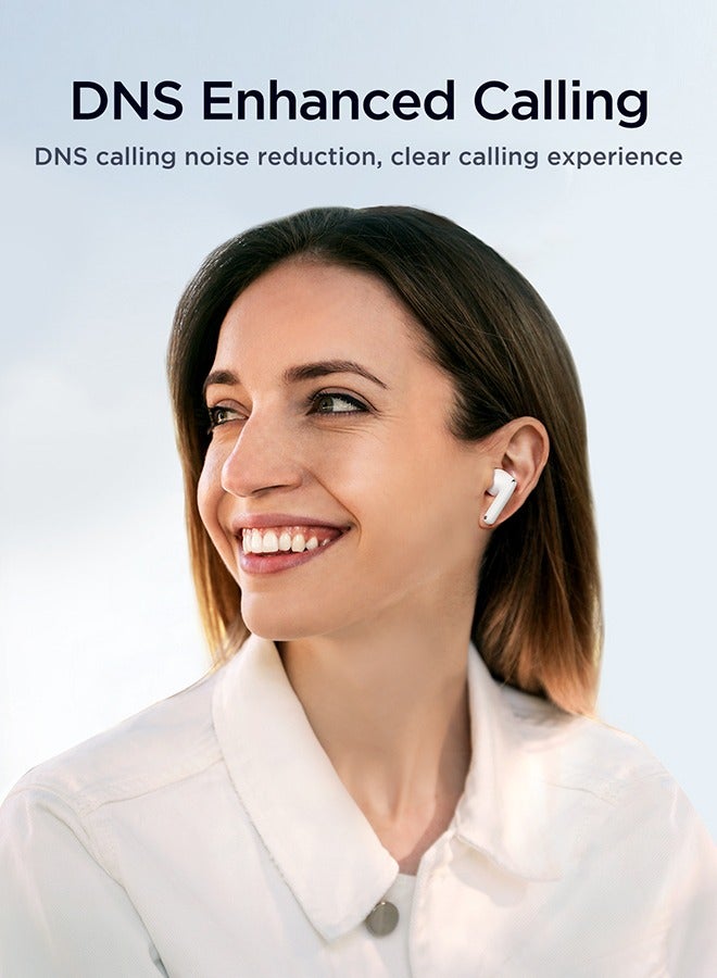 JOYROOM - JR-FB1 In-Ear True Wireless Bluetooth 5.3 Headphones Dns Call Noise Reduction 65ms Low Latency Fast Charging IP54 Waterproof With Charging Box And Protective Cover White - Image 1