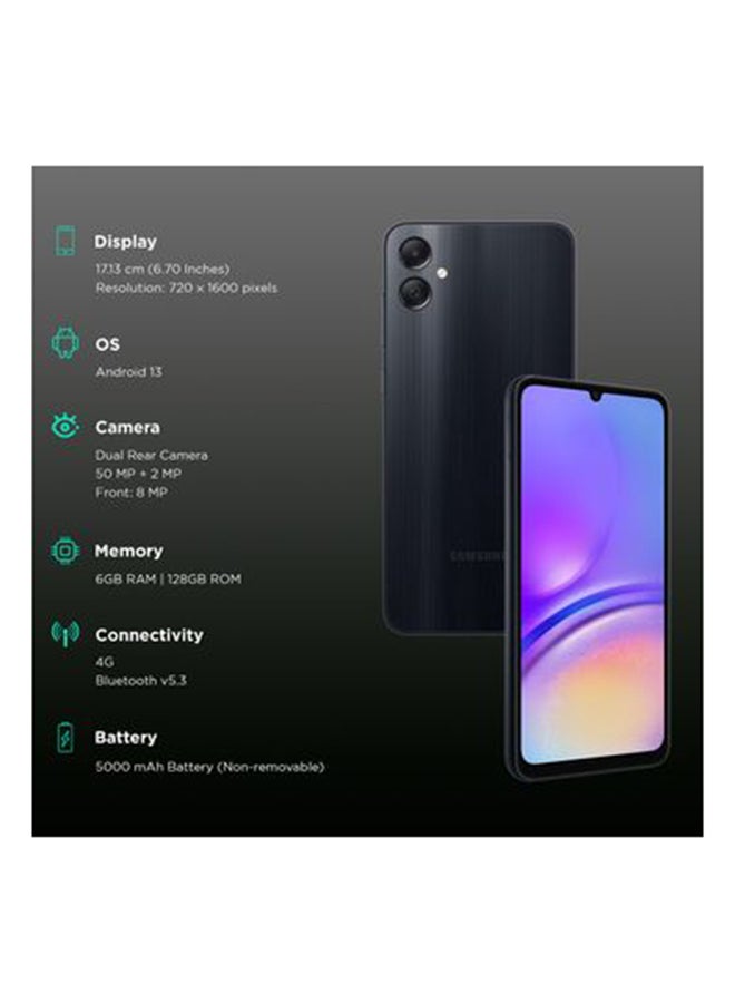 Samsung - Galaxy A05 Dual SIM Black 4GB RAM 64GB 4G LTE - Middle East Version - Image 1