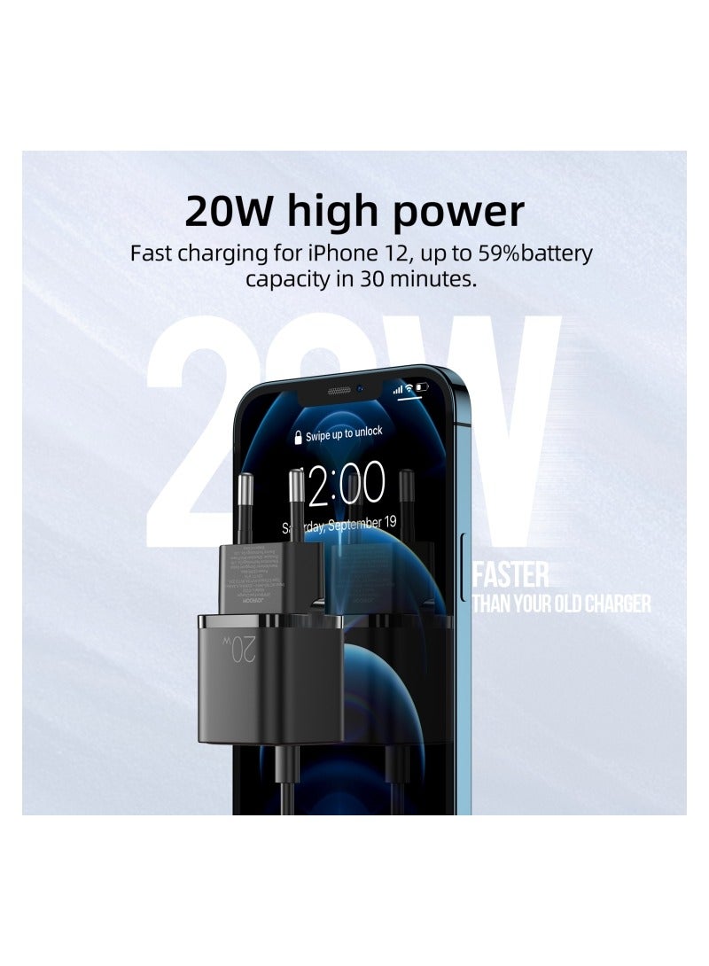 JOYROOM JOYROOM L-P202 Travel Series 20W PD USB-C / Type-C Mini Fast Charger, EU Plug(Black Black  - Image 5