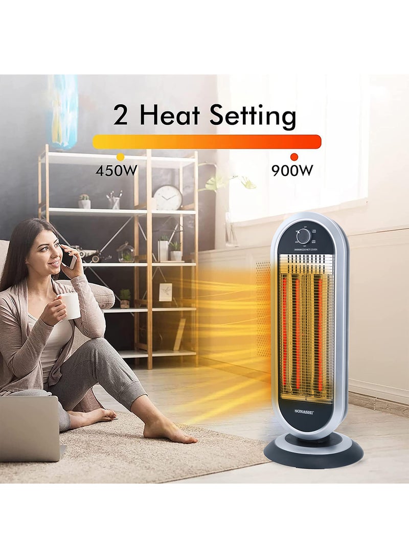 SONASHI Carbon Heater, Wide Angle Oscillation Function | Two Heating Power 450W / 900 W SCH-4000 Black/Grey - Image 2