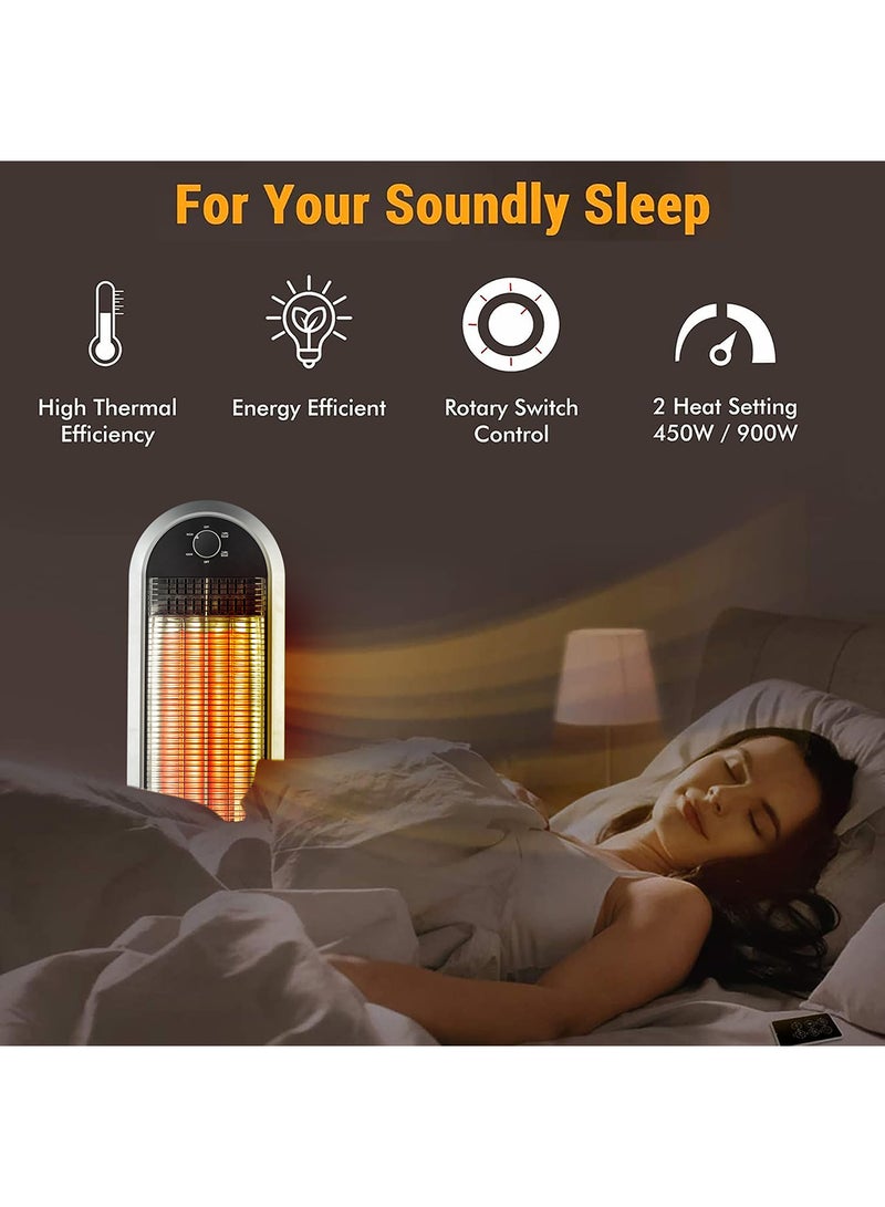 SONASHI Carbon Heater, Wide Angle Oscillation Function | Two Heating Power 450W / 900 W SCH-4000 Black/Grey - Image 4