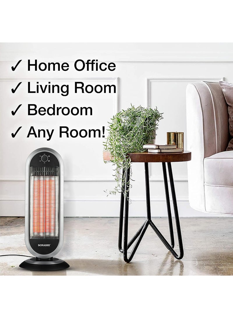 SONASHI Carbon Heater, Wide Angle Oscillation Function | Two Heating Power 450W / 900 W SCH-4000 Black/Grey - Image 5
