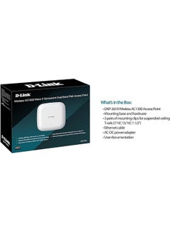 D-Link Wireless AC1300 Wave 2 Dual Band PoE Access Point, Nuclias Connect, Gigabit Ethernet LAN, 400 Mbps 2.4 GHz, 867 Mbps 5 GHz, 3 dBi Antenna Gain, MU-MIMO, Smart Beam, DAP-2610 BLACK  - Image 2