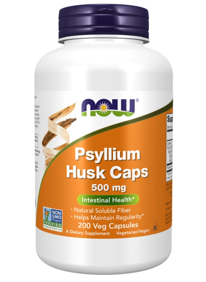 Now Foods 200 Veg Capsules Psyllium Husk 500Mg - Image 1