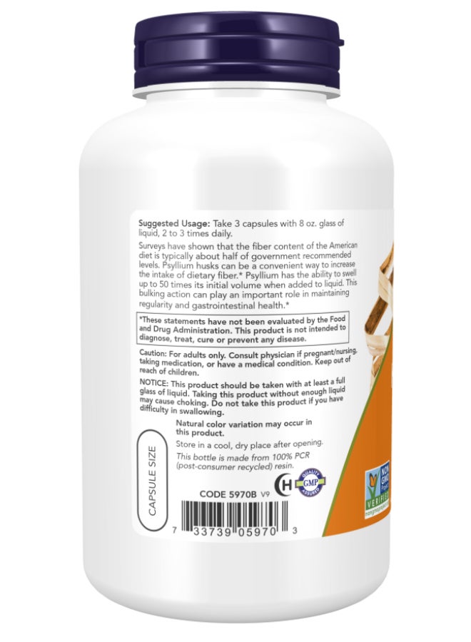 Now Foods 200 Veg Capsules Psyllium Husk 500Mg - Image 3