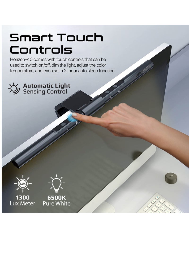 PROMATE Computer Monitor Light Bar, 40cm Eye Protection LED Desk Lamp with Wireless Controller, Asymmetrical Light, Anti-Glare, Adjustable Temperature and Auto Dimming  - Image 3