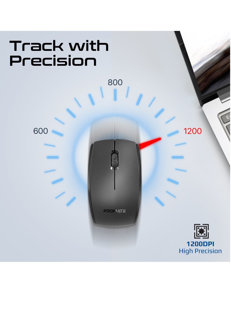 بروميت - Wireless Keyboard and Mouse Combo, 2.4GHz Wireless with Built-In Palm Rest, Multi-Grip 1200 DPI Mouse, Nano USB Receiver - Image 1