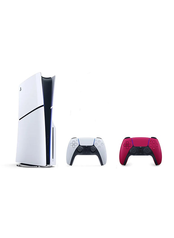 Sony - PlayStation 5 Slim Console Disc Version With Additional Red Controller - Image 1