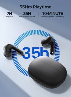 جوي روم سماعات JR-FB3 داخل الأذن بتقنية Bluetooth V5.3 اللاسلكية مع صوت جهير ثقيل ووضع Hifi مزدوج 65 مللي ثانية زمن استجابة منخفض وشحن سريع IP54 مقاوم للماء مع حافظة واقية وصندوق شحن أسود  - Image 4