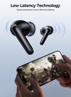 جوي روم سماعات JR-FB3 داخل الأذن بتقنية Bluetooth V5.3 اللاسلكية مع صوت جهير ثقيل ووضع Hifi مزدوج 65 مللي ثانية زمن استجابة منخفض وشحن سريع IP54 مقاوم للماء مع حافظة واقية وصندوق شحن أسود  - Image 5