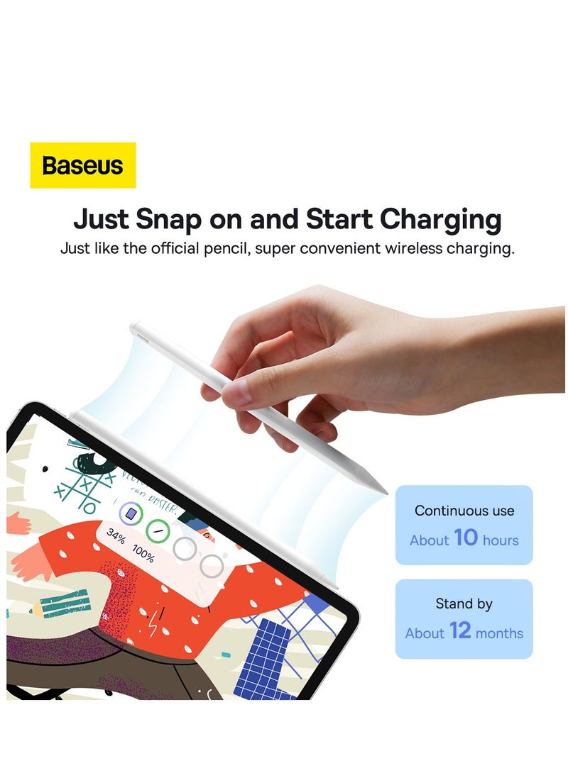 Baseus Stylus Pen For iPad 2020-2022, Quick Charging iPad Pencil With Tilt Sensitivity And Palm Rejection, Compatible With iPad Pro 11/iPad Pro 12.9 (2020) iPad Air (2020) iPad Mini/iPad Pro 12.9 (2021) White  - Image 2