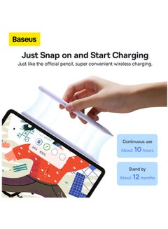Baseus Stylus Pen For iPad 2020-2022, Quick Charging iPad Pencil With Tilt Sensitivity And Palm Rejection, Compatible With iPad Pro 11/iPad Pro 12.9 (2020) iPad Air (2020) iPad Mini/iPad Pro 12.9 (2021) Purple  - Image 2