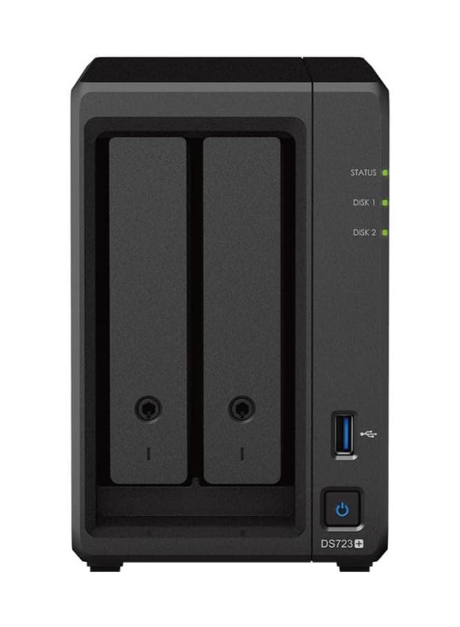 سينولوجي DS723+ NAS 2 Slots DualCore 3.1GHz 64b 2GB 2 Slots M.2 NVMe 2280 Black  - Image 1
