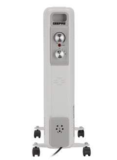 GEEPAS 13 Fins Oil Filled Radiator Heater- 1100W, 1500W, 2600W, High Performance with 3 Heating Settings, Adjustable Thermostat/ Overheat Protection, with Stable Castor Wheels 2600 W GRH28562 White  - Image 3