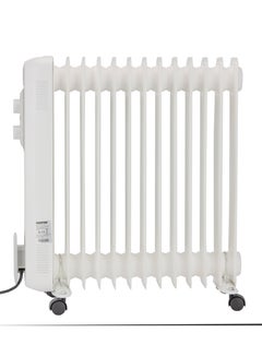 GEEPAS 13 Fins Oil Filled Radiator Heater- 1100W, 1500W, 2600W, High Performance with 3 Heating Settings, Adjustable Thermostat/ Overheat Protection, with Stable Castor Wheels 2600 W GRH28562 White  - Image 2