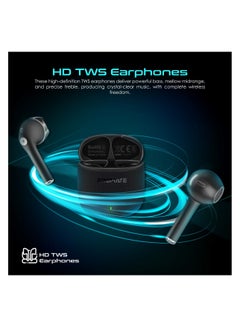 PROMATE True Wireless Earbuds, In-Ear Bluetooth v5.3 Earphones With ENC Noise Reduction, 30-Hour Playback Time, Intelligent Touch Controls And 300mAh Charging Case For iPhone 16, Galaxy S25, iPad Air, Lima - Black  - Image 2