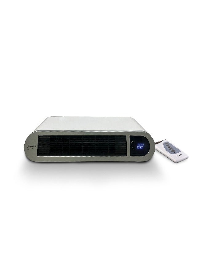 Impex - Wall Mounted Heater With Remote Control PTC Ceramic Element LED Display Overheating Protection 24 Hours Timer 2000 W HR 91 White - Image 1
