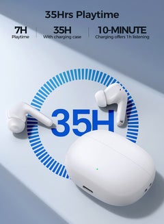 JOYROOM JR-FB3 In-Ear True Wireless Bluetooth V5.3 Headphones With Heavy Bass And Hifi Dual Mode 65ms Low Latency Fast Charging IP54 Waterproof With Protective Case And Charging Box White  - Image 4