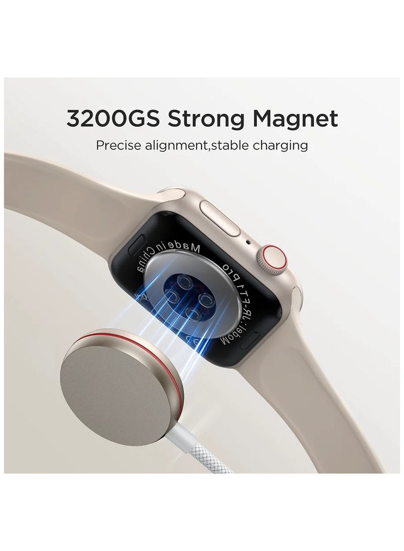 JOYROOM S-IW011 iP Watch Magnetic Charging Cable (USB-C) 1.2m- White  - Image 4