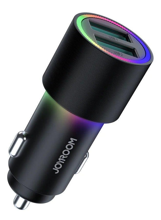 JOYROOM JR-CL10 4.8A Dual-port (USB) Car Charger Black  - Image 1
