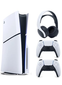 PlayStation 5 Slim Disc Version  KSA Version   With Extra DualSense Wireless Controller And Pulse 3D Headset