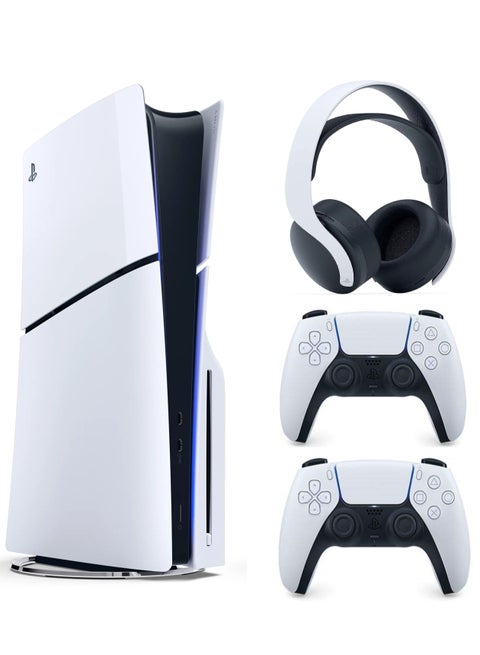 PlayStation 5 Slim Disc Version  KSA Version   With Extra DualSense Wireless Controller And Pulse 3D Headset
