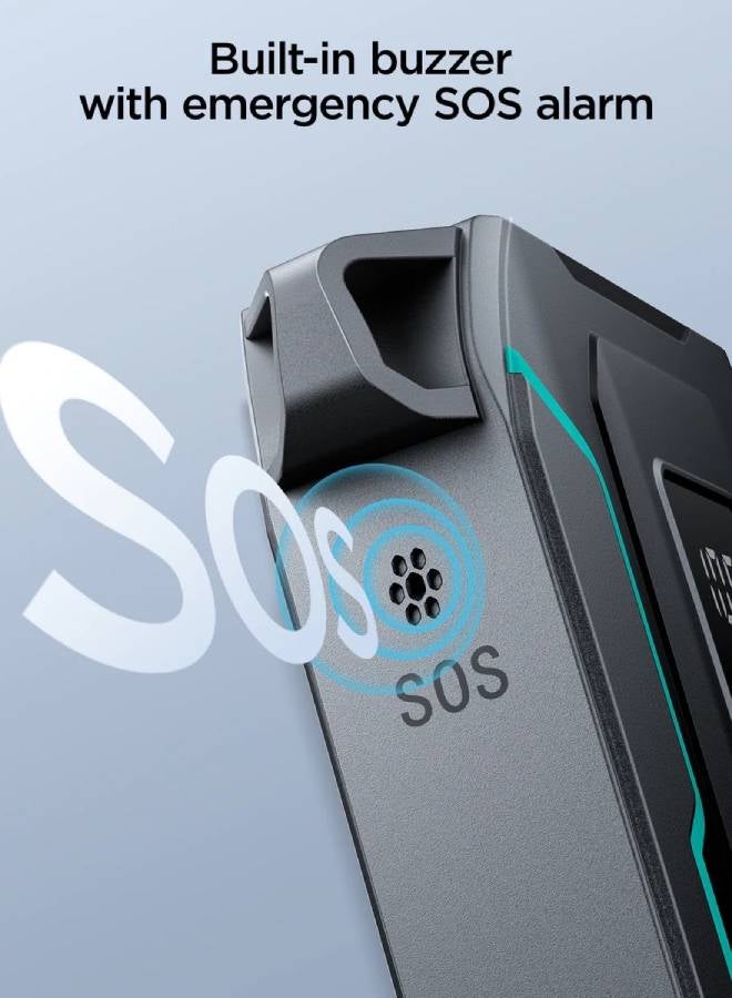 10000 mAh JR-L017 22.5W Power Bank with Built in 2in1 Cables with SOS light Black