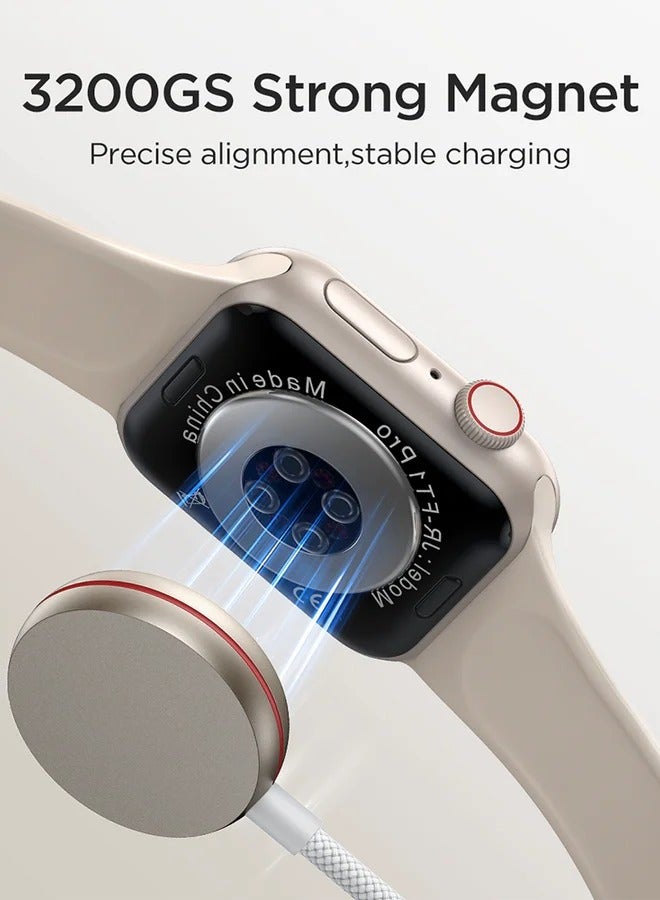 JOYROOM S-IW012 2-in-1 iP Watch Magnetic Charger+30W Fast Charging Cable (USB-C) 1.5m White  - Image 2