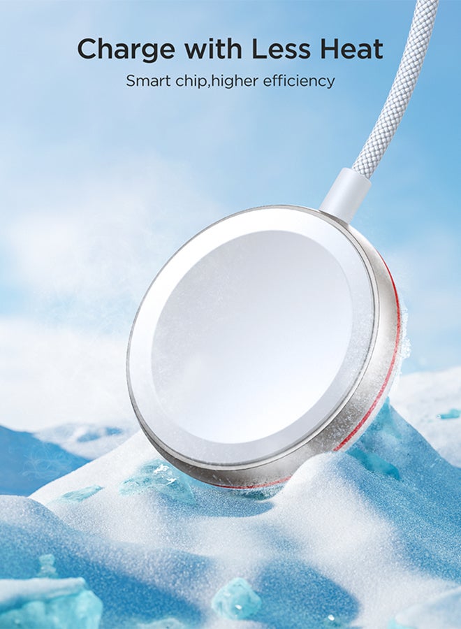 JOYROOM 2-in-1 Magnetic Charging Cable for Apple Watch & iPhone – 1.5m USB-C | 30W PD Fast Charge + 3.5W Wireless, Smart Chip & Safety Protection | Compatible with All Apple Watch Series White  - Image 4
