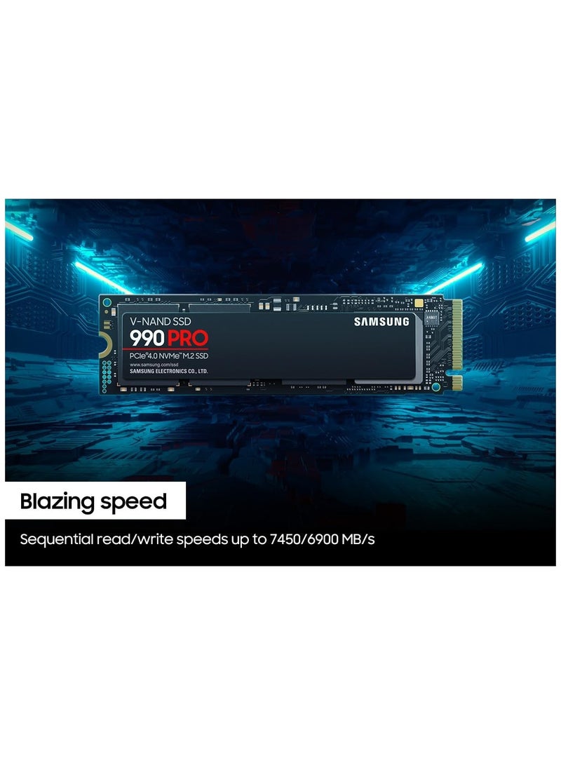 990 Pro Ssd PCIe 4.0 M.2 2280 Internal Solid State Hard Drive, Seq. Read Speeds Up To 7,450 Mb/s For High End Computing, Gaming, And Heavy Duty Workstations 4 TB