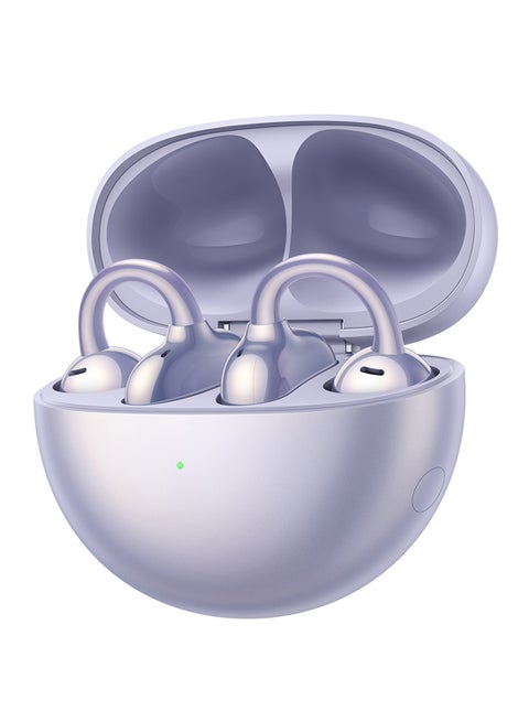FreeClip Wireless Earphones, Bluetooth Earbuds, Futuristic Aesthetic Design, Feather-Like Wearing, Open-Ear Listening, Long Battery Life, iOS And Android Purple