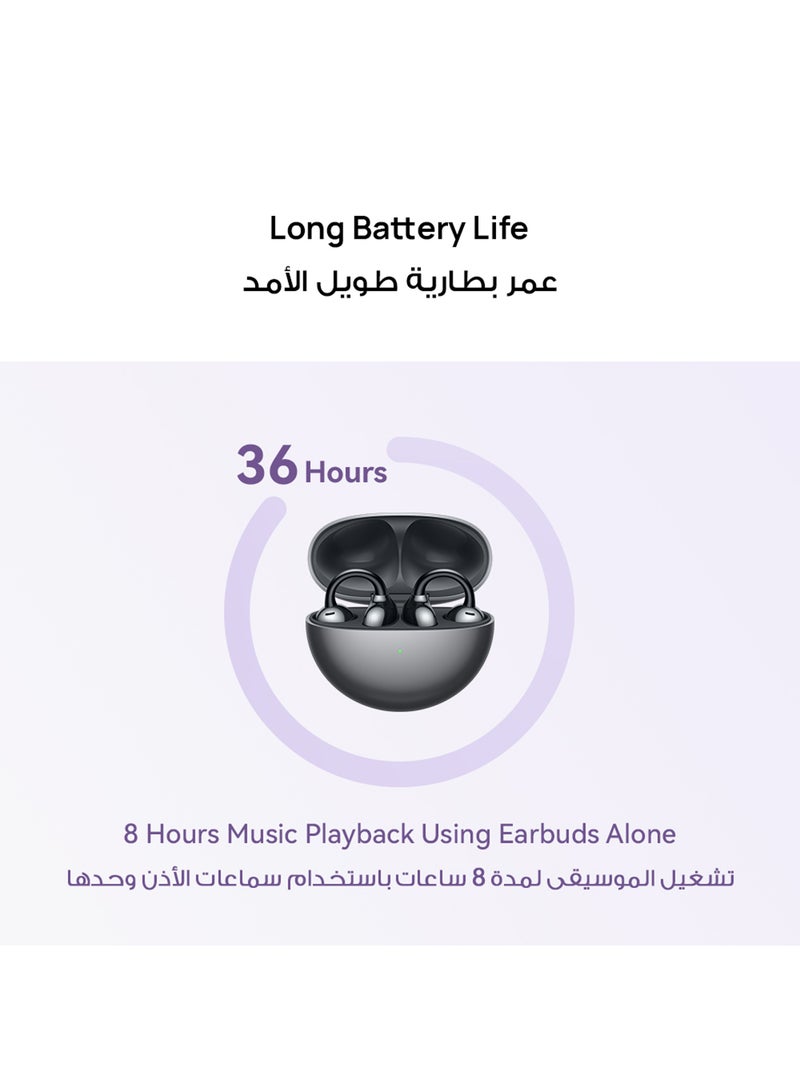 HUAWEI - FreeClip Wireless Earphones, Bluetooth Earbuds, Futuristic Aesthetic Design, Feather-Like Wearing, Open-Ear Listening, Long Battery Life, iOS And Android Purple - Image 1