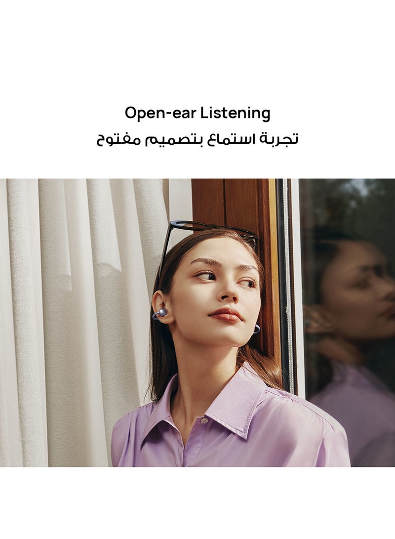 HUAWEI - FreeClip Wireless Earphones, Bluetooth Earbuds, Futuristic Aesthetic Design, Feather-Like Wearing, Open-Ear Listening, Long Battery Life, iOS And Android Purple - Image 1