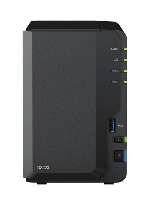 DS223 Diskstation NAS (Realtek RTD1619B Quad-Core 2GB Ram 1xRJ-45 1GbE LAN-Port) 2-Bay 8TB Bundle with 2X 4TB WD Red Plus Black