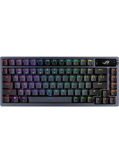 أسوس لوحة مفاتيح الألعاب ROG Azoth 75 اللاسلكية المخصصة DIY، وشاشة OLED، وحامل حشيات، وتخميد ثلاثي الطبقات، ومفاتيح ROG NX Red مسبقة التشحيم وقابلة للتبديل السريع ومثبتات لوحة المفاتيح، وأغطية مفاتيح ABS، وتخطيط AR  - Image 1