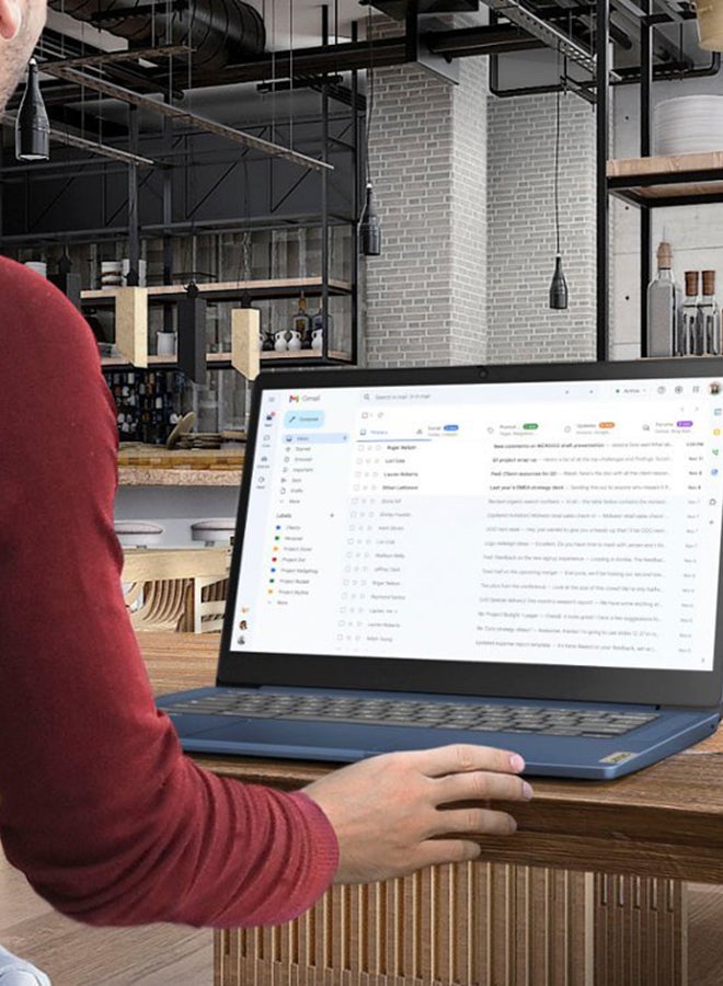 Lenovo - IdeaPad Slim 3 Chromebook Laptop 14 Inch FHD Touchscreen Laptop MediaTek Kompanio 520/4GB Memory/64GB eMMC/International Version English Abyss Blue - Image 1