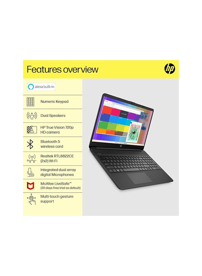 HP - 15s-fq2738TU 15.6-Inch Display, Core i3-1115G4 Processor/8GB RAM/512GB SSD/Intel UHD Graphics/Windows 11 Home English Jet Black - Image 1