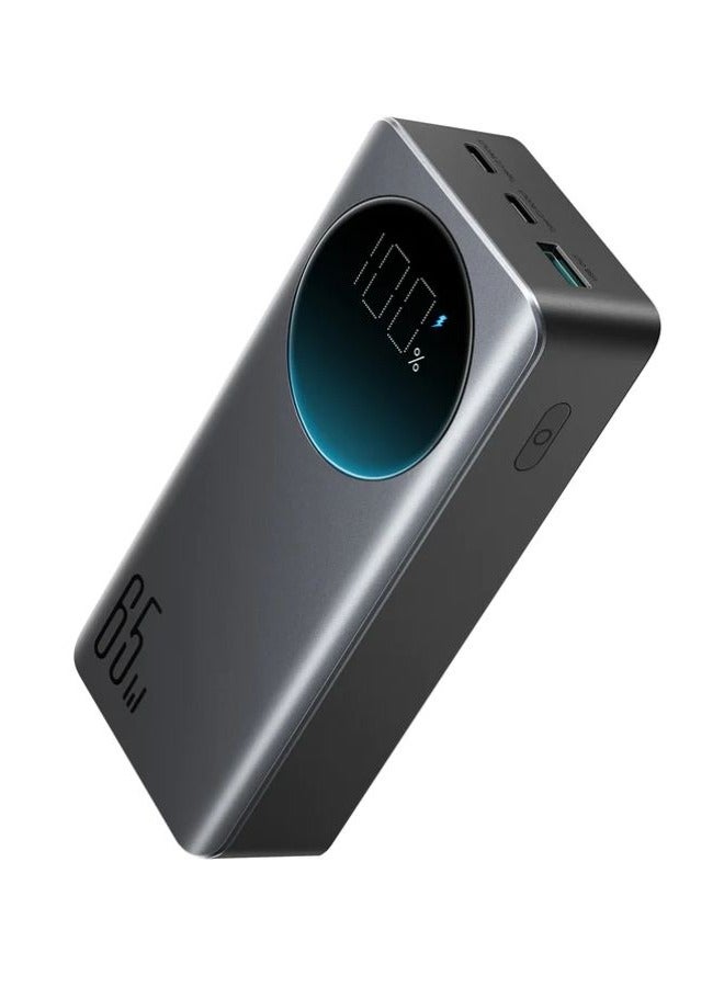 JOYROOM - 30000 mAh Laptop Power Bank, 2 USB C PD 65W Portable Charger For Laptop, Fast Charging Smart LED Display, For iPhone 15 Pro/Plus/Max/14/13/12 Series, MacBook Pro/Air, Dell, XPS, ASUS, iPad, Samsung Etc Black - Image 1