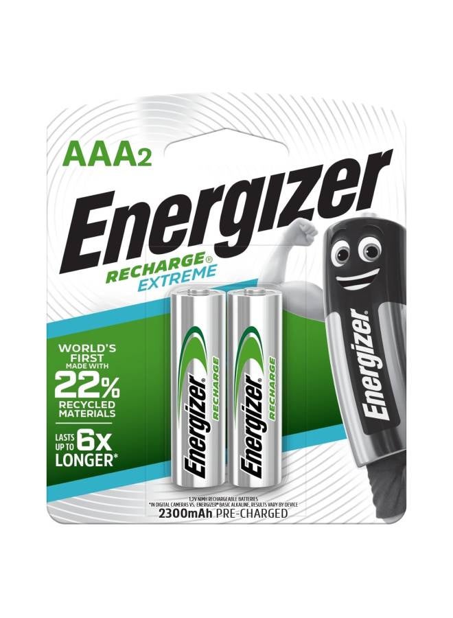 Energizer Recharge Extreme Batteries 2PCS AAA 800mAh - Image 1