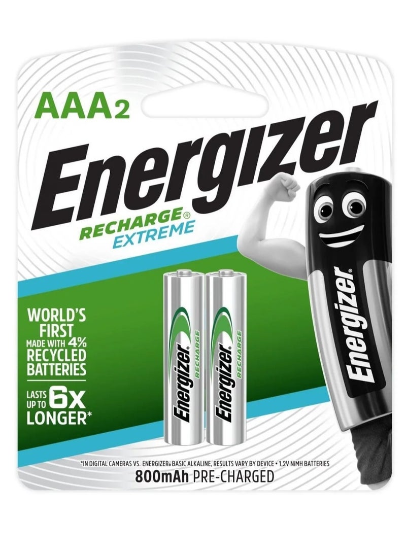 Energizer Recharge Extreme Batteries AAA2 - 2 Batteries - Image 1