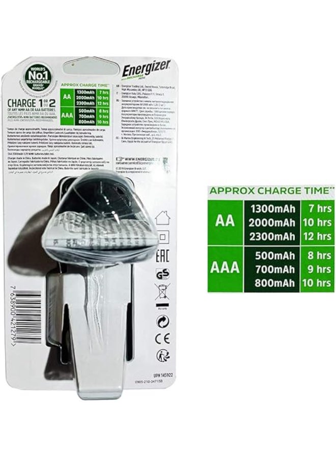 Energizer Mini charger with 2 AA Rechargeable Batteries  (2000 mAh) Multicolour - Image 2