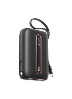 JOYROOM 20000 mAh JR-L012 Plus Colorful Series 22.5W mini Power Bank with Dual Cables Black  - Image 1