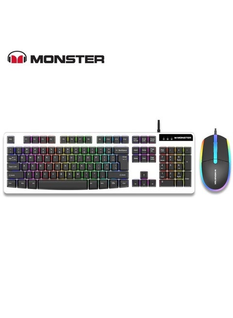 KM1 PRO Wired RGB Light Keyboard & Mouse Set  Laptop - Black