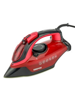 GEEPAS Ceramic Steam Iron/ Dry Ironing Box with Ceramic-Coated Soleplate and Anti-Calc, Anti-Drip Function/ Comfortable Handle and Handy Design with Multiple Functions/ 350 ml Water Tank 350 ml 3100 W GSI24026 Red & black  - Image 2